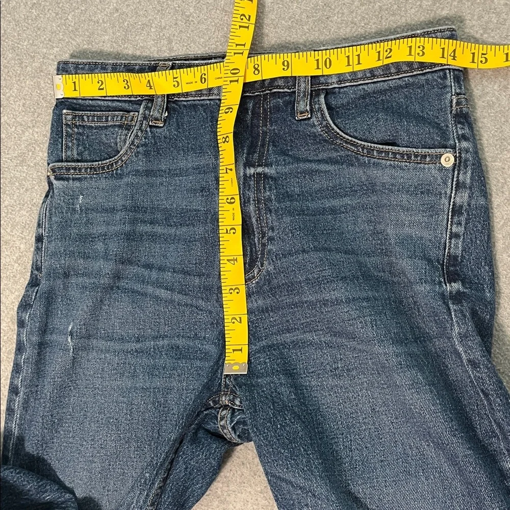 Highrise Bootcut Jeans Size 8 Mom Raw Hem Stretch Denim Boho